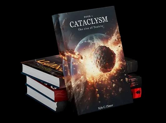 Author writing a book