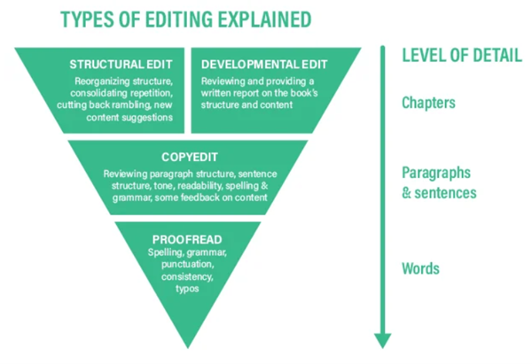 Book Editing Types Infographic